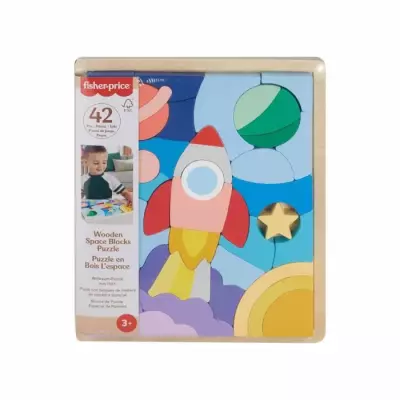 FISHER-PRICE Puzzle en Bois L'Espace-Puzzle 42 pieces pour les petits