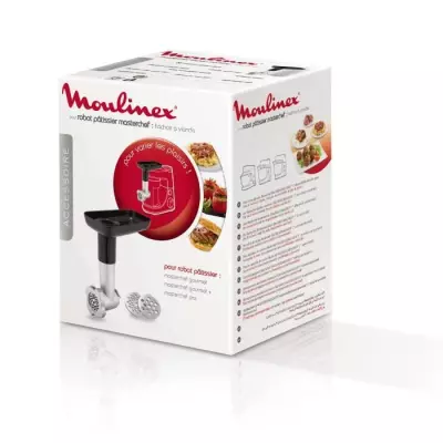 MOULINEX Hachoir a viande, 2 grilles acier inoxydable, Compatible avec