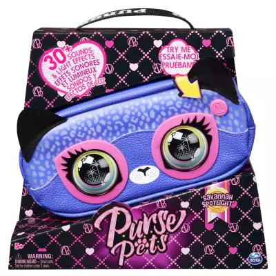 Purse Pets - SAC BANANE GUÉPARD - COMPAGNON INTERACTIF FORMAT SAC CEINTURE - Animal Interactif Avec 30 Sons Réactions Et Effets