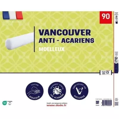 Traversin VANCOUVER 90 cm - anti-acariens - 100% Polyester - DODO