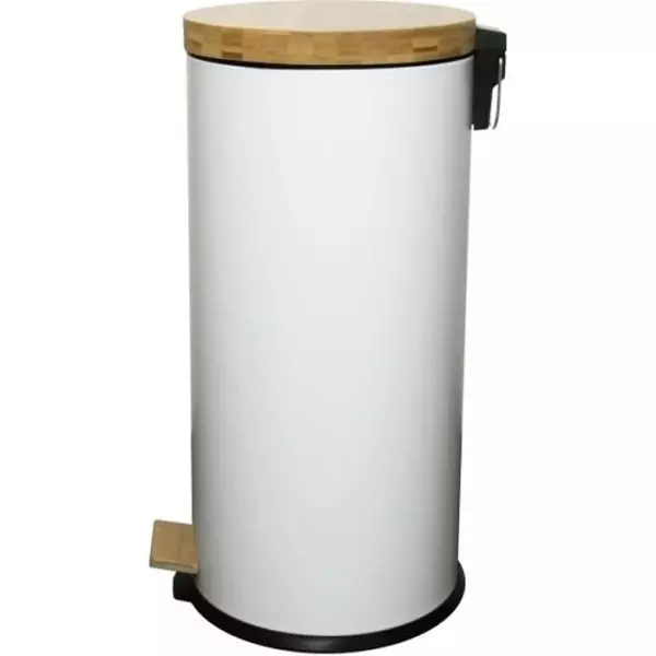 KITCHEN MOVE Poubelle de cuisine a pédale Forest - 30L - Blanc mat