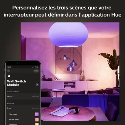 Module d'interrupteur mural - PHILIPS HUE - Pack de 2 - Blanc - Compat