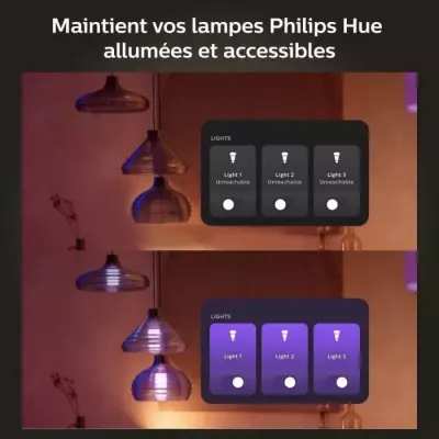 Module d'interrupteur mural - PHILIPS HUE - Pack de 2 - Blanc - Compat