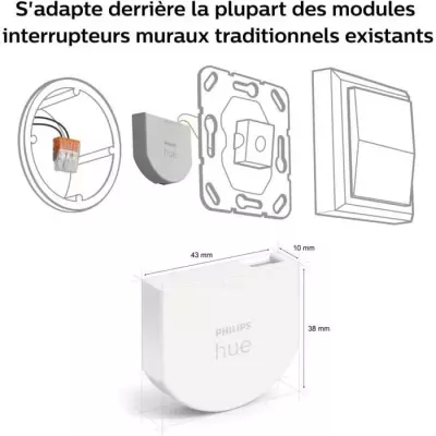 Module d'interrupteur mural - PHILIPS HUE - Pack de 2 - Blanc - Compat