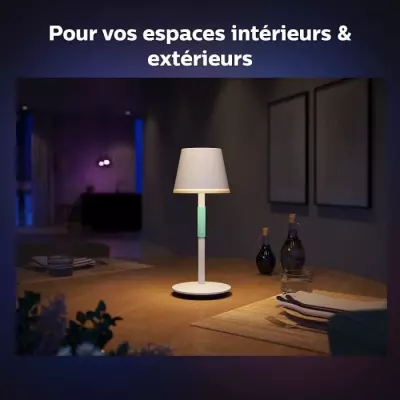 Philips White and Color Ambiance, lampe a poser portable Hue Belle, co