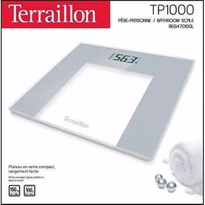 Pese Personne électronique TERRAILLON TP 1000 - Ultra-Plat - Marche/A