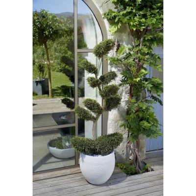 Pot de fleur EDA rond Graphit Ø50cm - Contenance 46L - Blanc cérusé