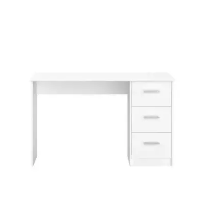 Bureau droit 3 tiroirs - Panneaux de particules - Décor Blanc - Scand