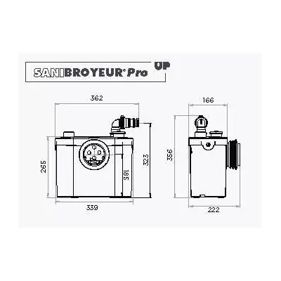 Broyeur SANIBROYEUR PRO UP silencieux pour WC et lave-mains - SFA - ST