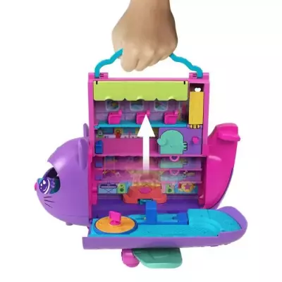 Polly Pocket-Avion Chaton Transformable-Coffret avec 2 mini-figurines