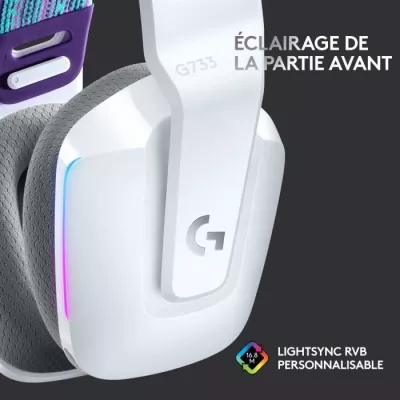 Casque PC Logitech G733 LIGHTSPEED Blanc