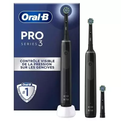 Brosse a dents électriques Oral-B Pro 3 3900 - Lot de 2 - 2 manches n