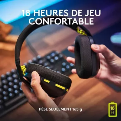 Casque PC Logitech Gaming G435 LIGHTSPEED sans fil, Bluetooth, avec mi