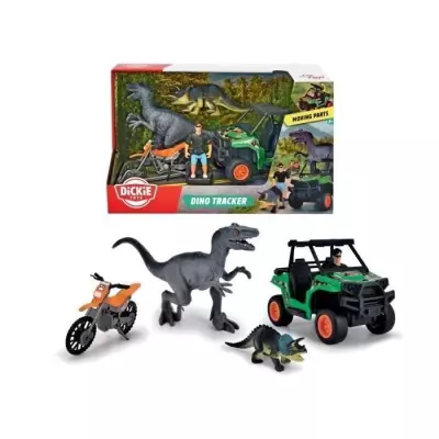 Coffret Chasseur de Dinosaures - Dickie - 1 Figurine Articulée et 2 D