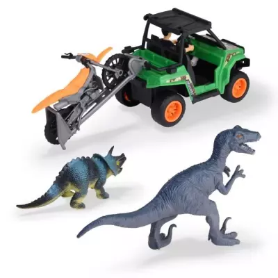 Coffret Chasseur de Dinosaures - Dickie - 1 Figurine Articulée et 2 D