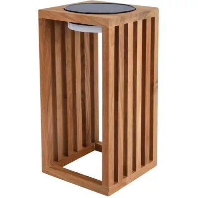 Lanterne solaire décorative - LUMISKY - CHENNAI - H30 cm - En bois te