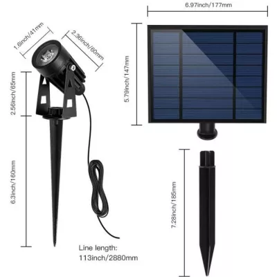 Quatre spots solaires 4 en 1 a piquer ou a fixer - LUMISKY - ROUNDY -