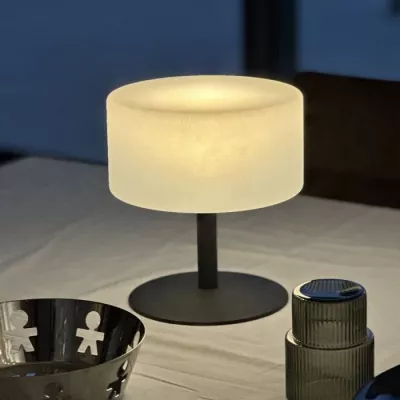 Lampe de table sans fil - LUMISKY - ATLAS Rock - H20 cm - Pied en acie