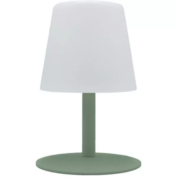 Lampe de table sans fil - LUMISKY - STANDY MINI Olive - H25 cm - Pied en acier vert olive - LED blanc chaud et blanc