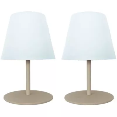 Set de 2 lampes de table sans fil - LUMISKY - TWINS - Cream - H16 cm -