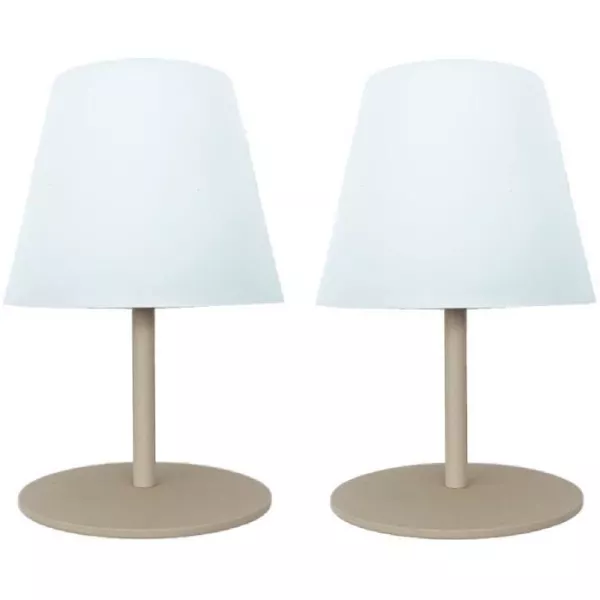 Set de 2 lampes de table sans fil - LUMISKY - TWINS - Cream - H16 cm - LED