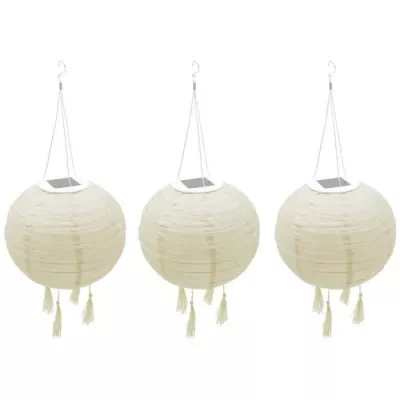 Suspension solaire LED - LUMISKY - HIMALAYA - Ø30cm - Beige, creme et