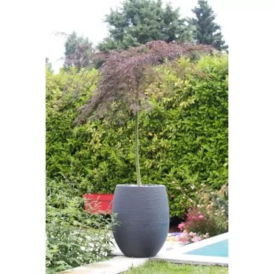 Jardinière Graphit Ø50cm - Contenance 53L - Gris anthracite