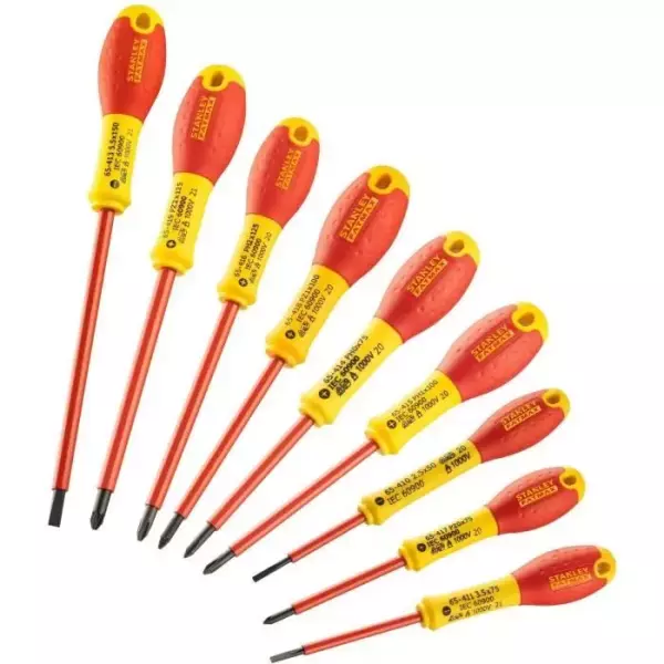 Jeu de 10 Tournevis - STANLEY FATMAX - FMHT62573-0 - Isolés 1000V - Electricien + Phillips + Pozidriv + Testeur