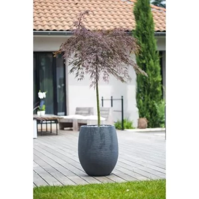 Jardinière Graphit Ø50cm - Contenance 53L - Gris anthracite