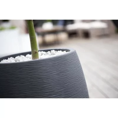 Jardinière Graphit Ø50cm - Contenance 53L - Gris anthracite