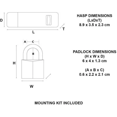 Pack Comprenant un Moraillon de Porte et un Cadenas a Clé - MASTER LO