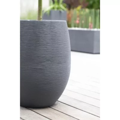 Jardinière Graphit Ø50cm - Contenance 53L - Gris anthracite