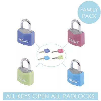 Petits Cadenas - MASTER LOCK - 9120EURQCOLNOP - Clés communes - Pack