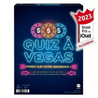 Mattel Games - QUIZ a VEGAS-Jeu de société avec questions et paris v