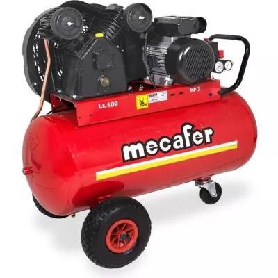 MECAFER 100L compressor - 3CV - 10 bar - bicylinder V cast iron