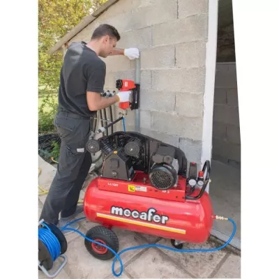 MECAFER 100L compressor - 3CV - 10 bar - bicylinder V cast iron