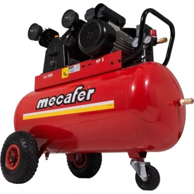 MECAFER 100L compressor - 3CV - 10 bar - bicylinder V cast iron