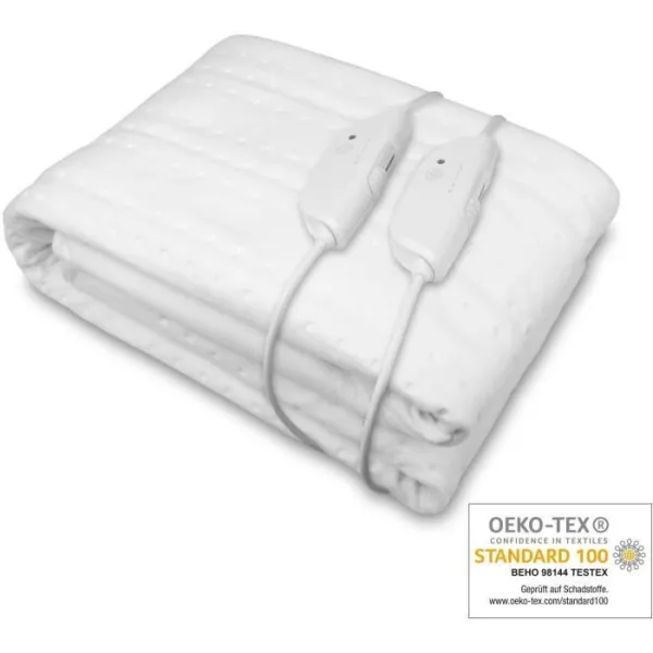 King Size MEZISANA heated topmelas - HU 676 XXL - 2 control elements, 150 x 160 cm, 4 temperature settings, washable