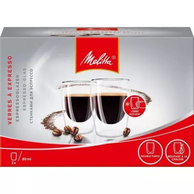 MELITTA Set of 2 glasses for Expresso coffee 80 ml transparent