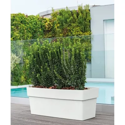 Jardinière Muret LIKE R 99 cm Blanc - DEROMA