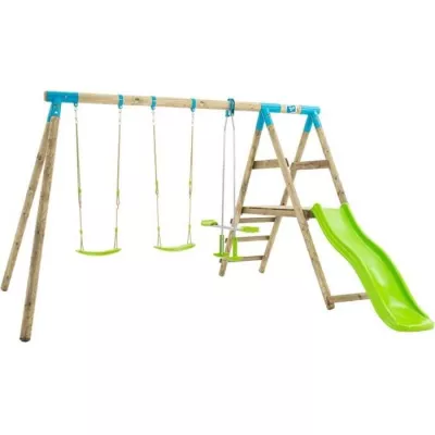 Station genet tp toys 2 balancoires / vis-a-vis / toboggan / kit d'anc