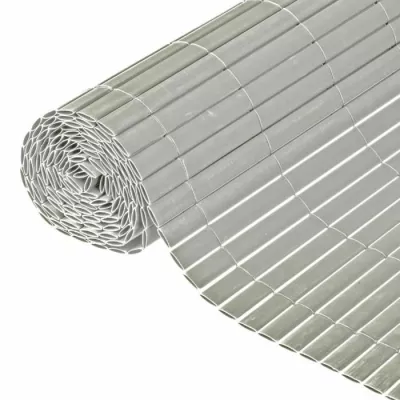 Canisse double face PVC gris - NATURE - 1 x 3 m - 100% occultant - 150