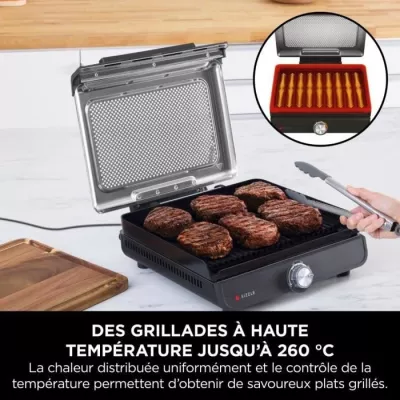 Grill et plancha d'intérieur - NINJA - Sizzle GR101EU - 34 x 8 x 13,5