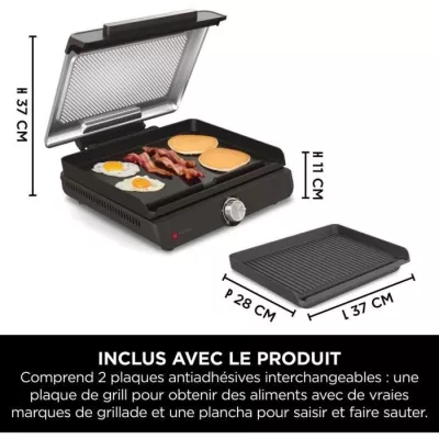 Grill et plancha d'intérieur - NINJA - Sizzle GR101EU - 34 x 8 x 13,5