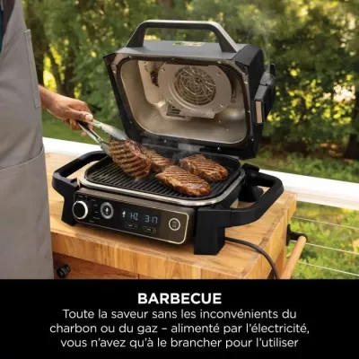 Grille-viande Ninja WOODFIRE - BARBECUE D'EXTERIEUR AVEC FUMOIR ELECTR