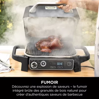 Grille-viande Ninja WOODFIRE - BARBECUE D'EXTERIEUR AVEC FUMOIR ELECTR