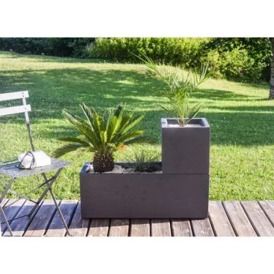 Jardinière carrée Graphit Up 21L - Plus responsable - Gris anthracite