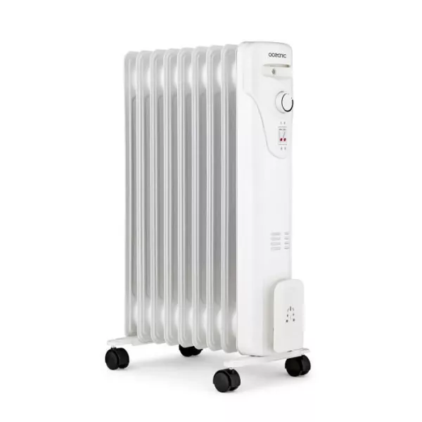 Electric oil bath radiator - 2000 watts - Oceanic - 3 powers - 9 elements - Mobile - White