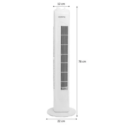 OCEANIC column fan - 45W - Height 78 cm - 3 speeds - oscillating - WHI