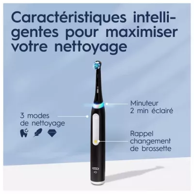 Oral-B iO 3 Lot De 2, Brosses a Dents Électriques Noire et Bleue, 2 B